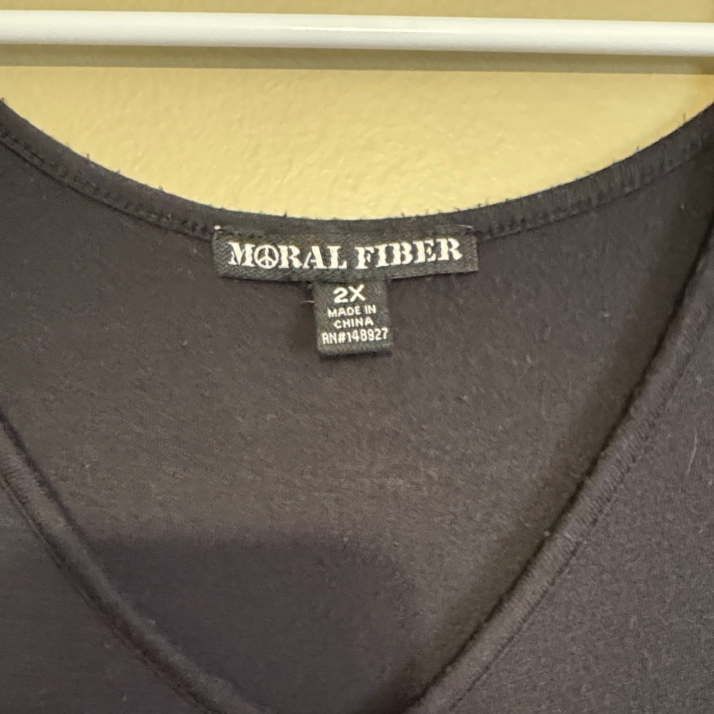 Moral Fiber Black V-Neck Buttoned Blouse - Picture 2 of 5